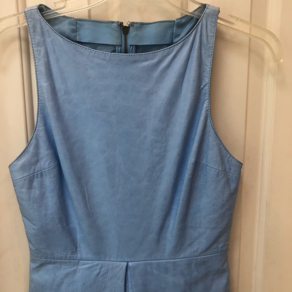 Leather dress, baby blue lux soft back detail Sz S - Picture 2 of 8
